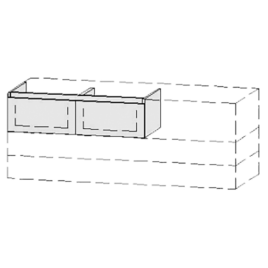 Élément inférieur  Vanity Bocco Style
90-150 x 25-55 x 40-55 cm
2&nbsp;éléments de tiroir, 1&nbsp;tiroir chacune
avec Blumotion
2 caches-siphon