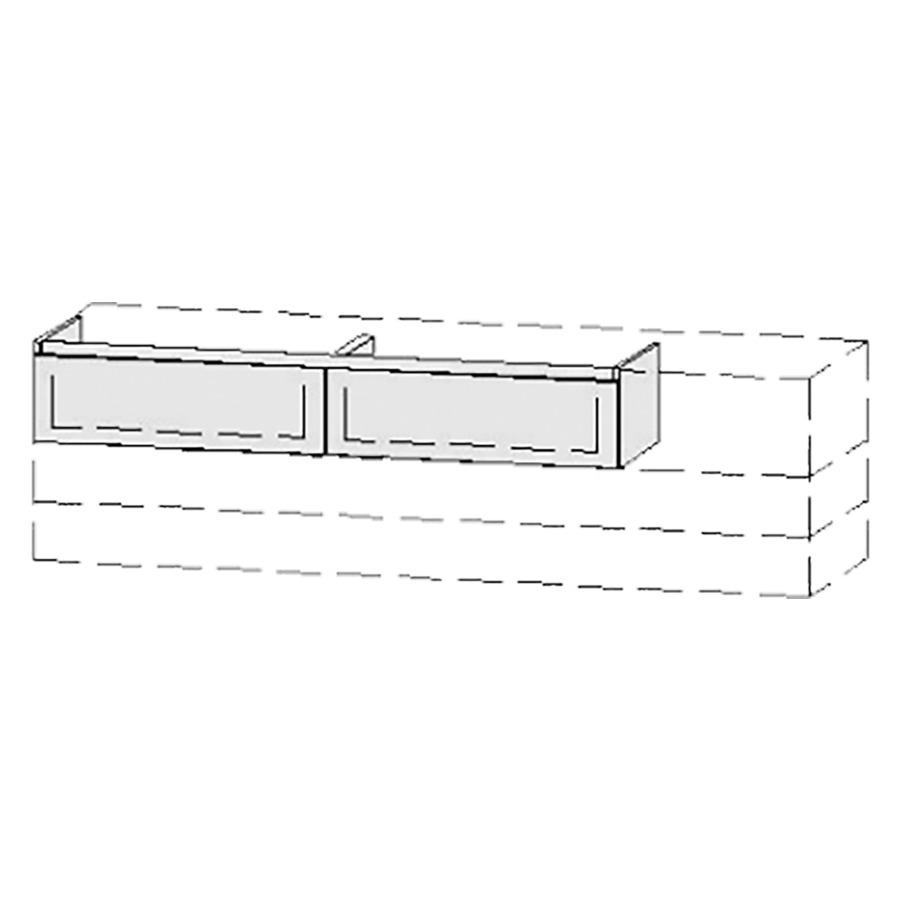 Élément inférieur  Vanity Bocco Style
151-200 x 25-55 x 40-55 cm
2&nbsp;éléments de tiroir, 1&nbsp;tiroir chacune
avec Blumotion
sans cache-siphon
