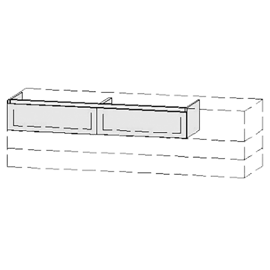 Élément inférieur  Vanity Bocco Style
151-200 x 25-55 x 40-55 cm
2&nbsp;éléments de tiroir, 1&nbsp;tiroir chacune
avec Blumotion
2 caches-siphon
