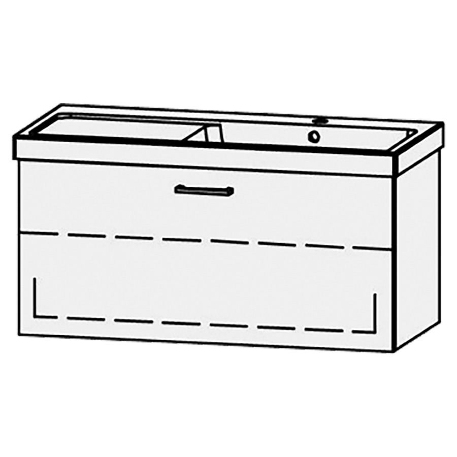 Élément inférieur  Procasa Uno Easy   
98 x 45 x 44.8 cm
élément de tiroir, 1&nbsp;tiroir
1&nbsp;tablette réglable
extrait complet avec Blumotion
sans cache-siphon
pour lavabo 291192, lavabo à droite