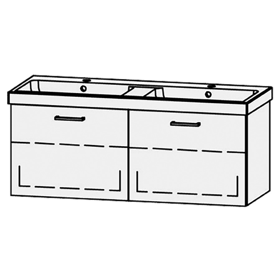 Élément inférieur  Procasa Uno Easy  
118 x 45 x 44.8 cm
2&nbsp;éléments de tiroir, 1&nbsp;tiroir chacune
1&nbsp;tablette chacune réglable
extrait complet avec Blumotion
sans cache-siphon
pour lavabo 291194