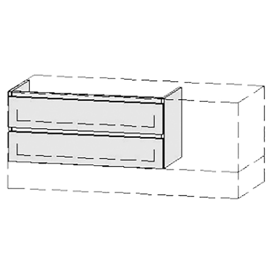 Élément inférieur  Vanity Bocco Style
91-130 x 33.5-55 x 40-55 cm
élément de tiroir, 2&nbsp;tiroirs
avec Blumotion
sans cache-siphon