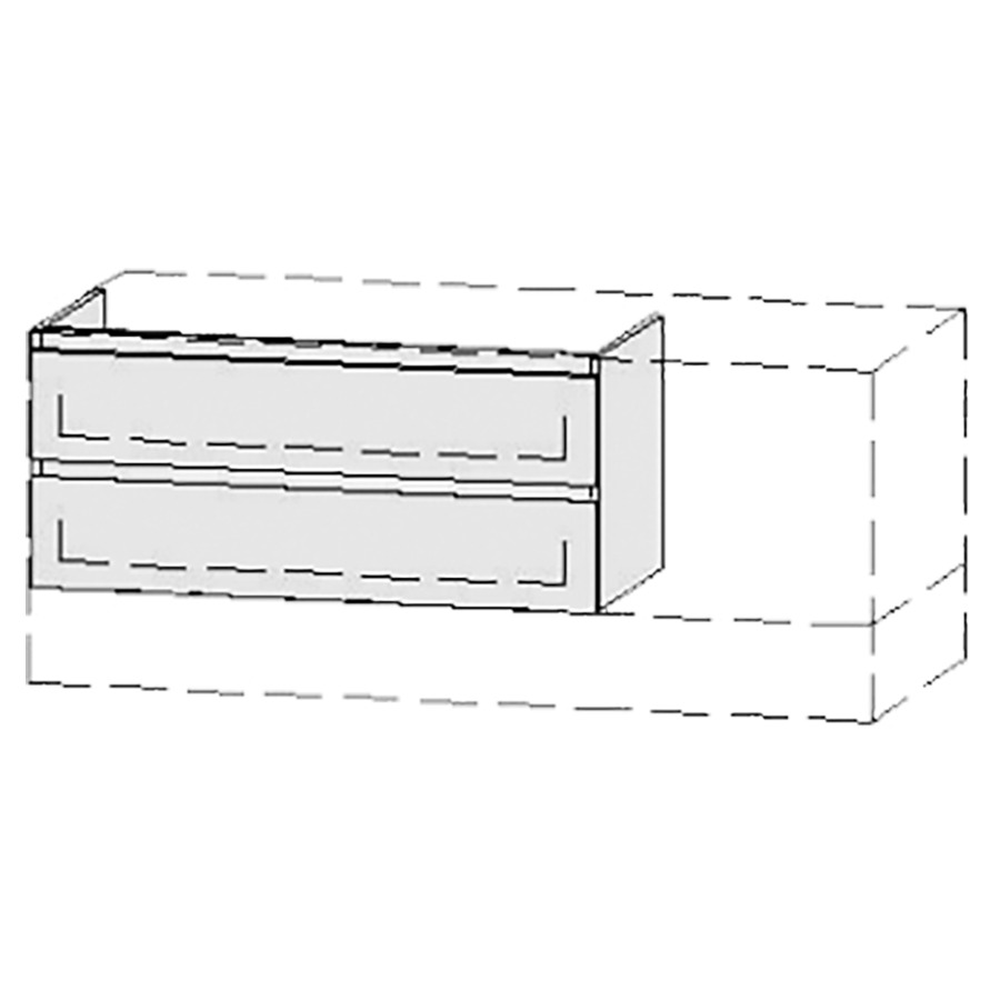 Élément inférieur  Vanity Bocco Style
91-130 x 33.5-55 x 40-55 cm
élément de tiroir, 2&nbsp;tiroirs
avec Blumotion
2 caches-siphon