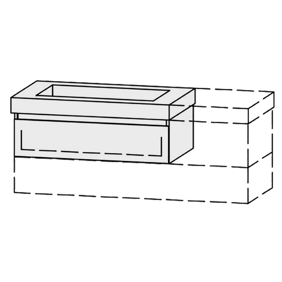 Élément inférieur  Vanity Keramik Style 
76-95 x 40 cm
élément de tiroir, 1&nbsp;tiroir
avec fonction Blumotion, pour 1&nbsp;lavabo
1 cache-siphon