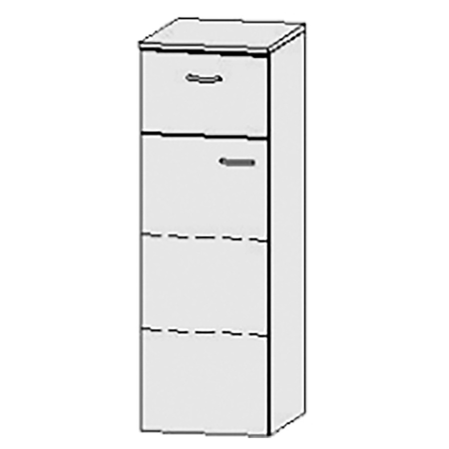 Armoire mi-haute Vanity Keramik 
30 x 89.7 x 33 cm
1&nbsp;tiroir, 1&nbsp;porte, charnière à gauche
2&nbsp;tablettes
avec Blumotion
avec plat. de finition 1.6 cm
