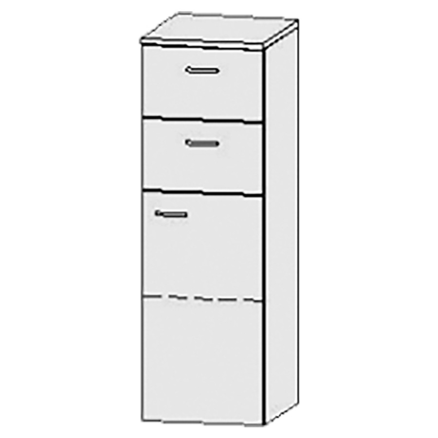 Armoire mi-haute Vanity Keramik 
30 x 92.9 x 33 cm
2&nbsp;tiroirs, 1&nbsp;porte, charnière à droite
1&nbsp;tablette
avec Blumotion
avec plat. de finition 1.6 cm