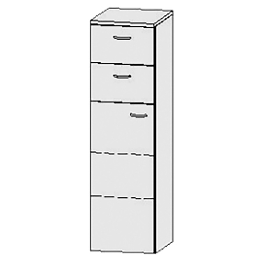 Armoire mi-haute Vanity Keramik 
30 x 105.7 x 33 cm
2&nbsp;tiroirs, 1&nbsp;porte, charnière à gauche
2&nbsp;tablettes
avec Blumotion
avec plat. de finition 1.6 cm
