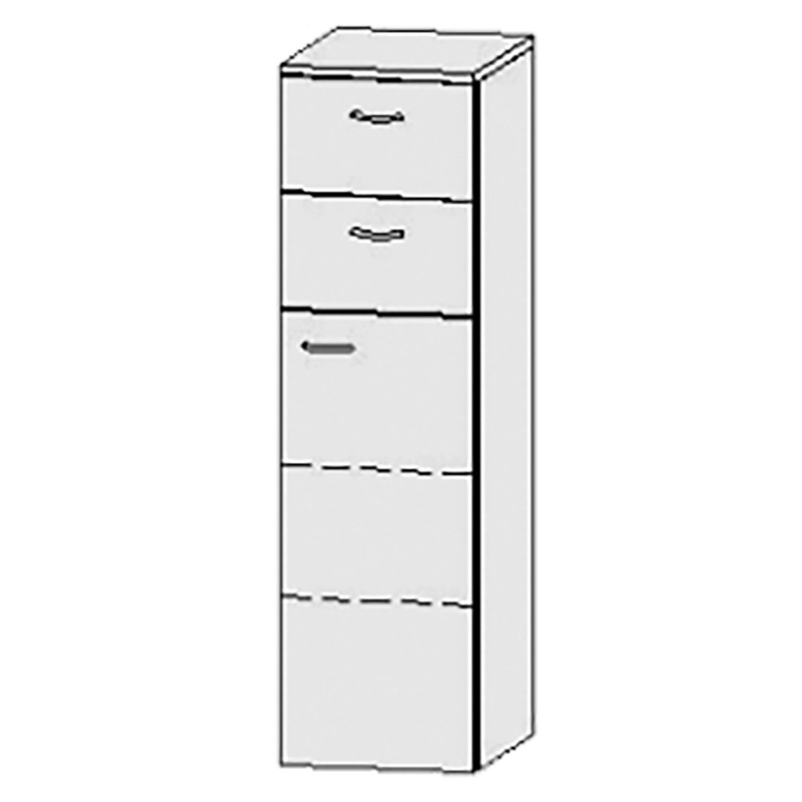 Armoire mi-haute Vanity Keramik 
30 x 105.7 x 33 cm
2&nbsp;tiroirs, 1&nbsp;porte, charnière à droite
2&nbsp;tablettes
avec Blumotion
avec plat. de finition 1.6 cm