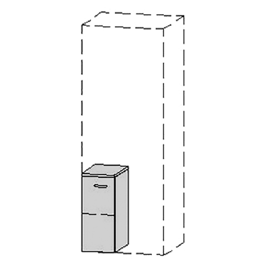 Armoire mi-haute Vanity Keramik 
20-50 x 45-135 x 20-45 cm
1&nbsp;porte, charnière à gauche
Nombre de tablettes selon liste
avec Blumotion
avec plat. de finition 1.6 cm