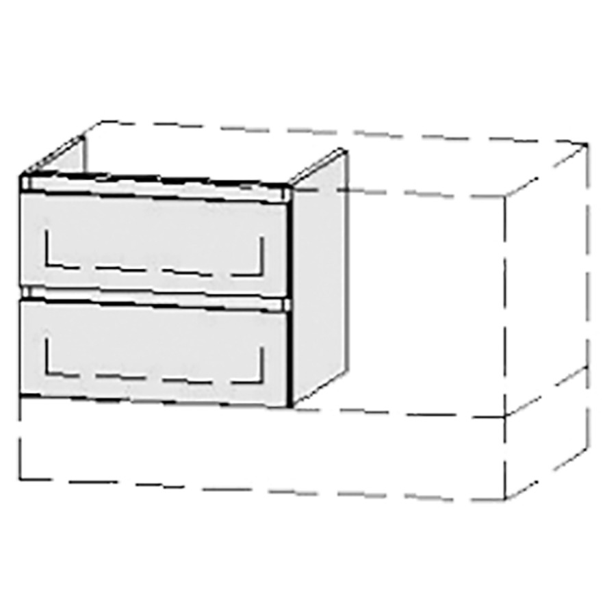 Élément inférieur  Vanity Bocco Style
50-90 x 45-55 x 40-55 cm
élément de tiroir, 2&nbsp;tiroirs
avec Blumotion
pour 1&nbsp;lavabo
1 cache-siphon