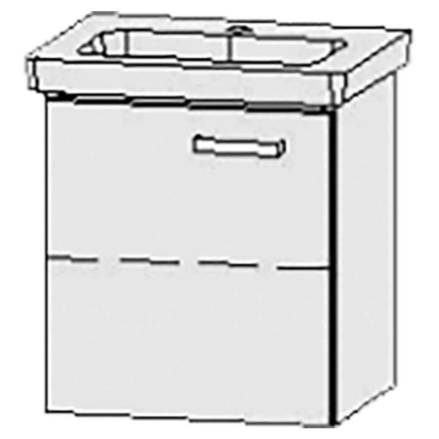 Élément inférieur  Vanity Subway 2.0
45 x 50 x 38.3 cm
armoire de tablette, 1&nbsp;porte
charnière à gauche, 1&nbsp;tablette
avec Blumotion
pour lavabo