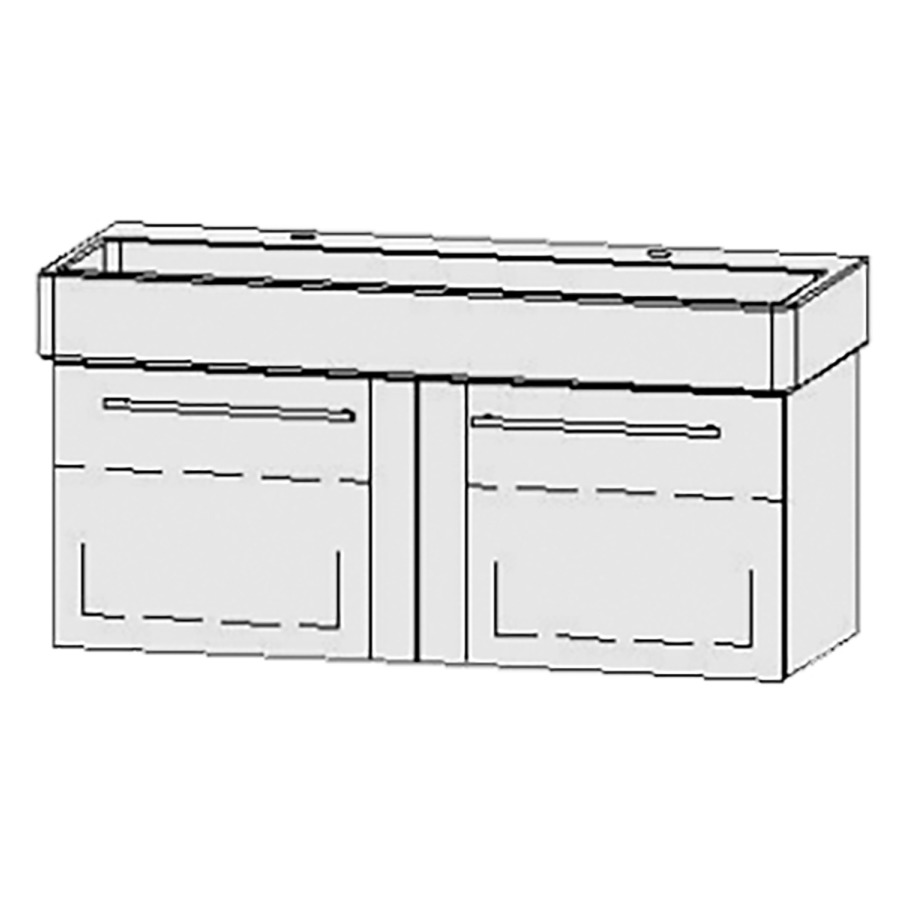 Élément inférieur  Vanity Vero/Vero Air Easy
116 x 45 x 45 cm
2&nbsp;éléments de tiroir, 1&nbsp;tiroir chacune
1&nbsp;tablette chacune
avec Blumotion
1 lavabo
niche pour le siphon