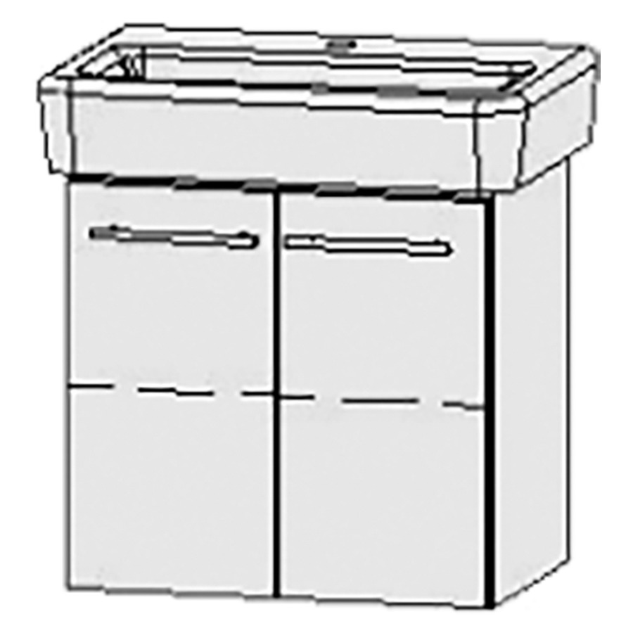 Élément inférieur  Vanity Pro S Compact
55 x 50 x 36.3 cm
armoire de tablette, 2&nbsp;portes
1&nbsp;tablette
avec Blumotion
pour lavabo