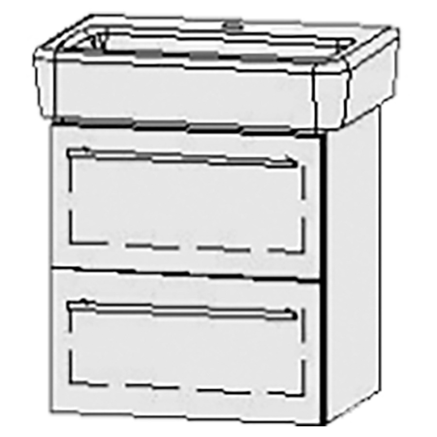 Élément inférieur  Vanity Pro S Compact
51 x 50 x 36.3 cm
élément de tiroir, 2&nbsp;tiroirs
avec Blumotion
pour lavabo
1 cache-siphon