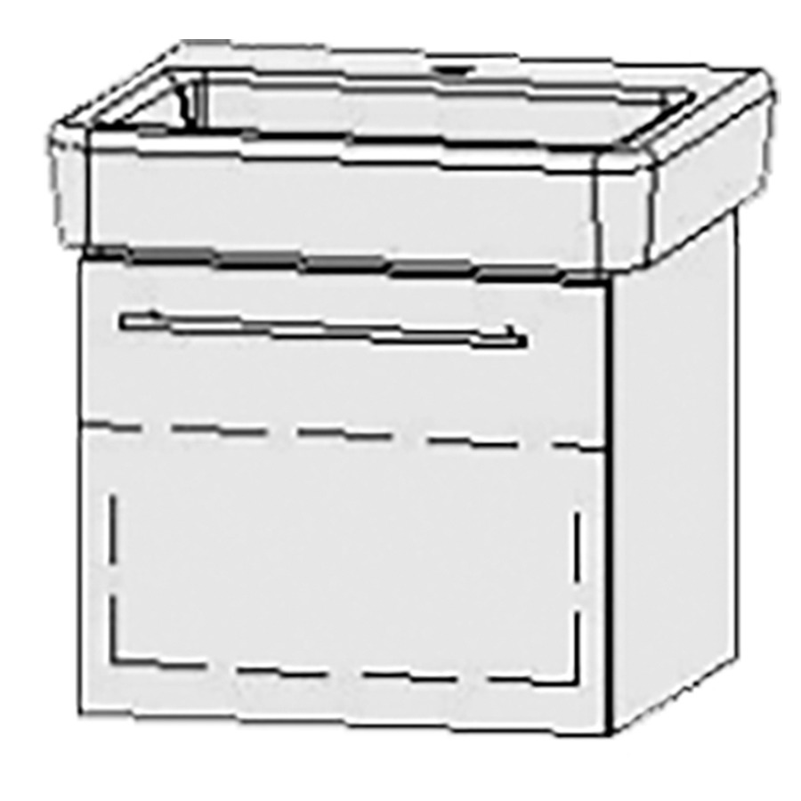 Élément inférieur
Vanity-Pro Easy 60
52 x 45 x 44,8 cm
élément avec 1 tiroir
extrait complet avec Blumotion
sans cache-siphon
1 rayon réglable