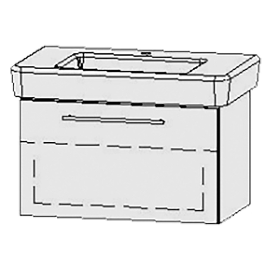 Élément inférieur
Vanity-Pro Easy 85
77 x 45 x 44,8 cm
élément avec 1 tiroir
extrait complet avec Blumotion
sans cache-siphon
1 rayon réglable