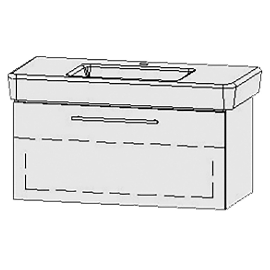 Élément inférieur
Vanity-Pro Easy 105
97 x 45 x 44,8 cm
élément avec 1 tiroir
extrait complet avec Blumotion
sans cache-siphon
1 rayon réglable