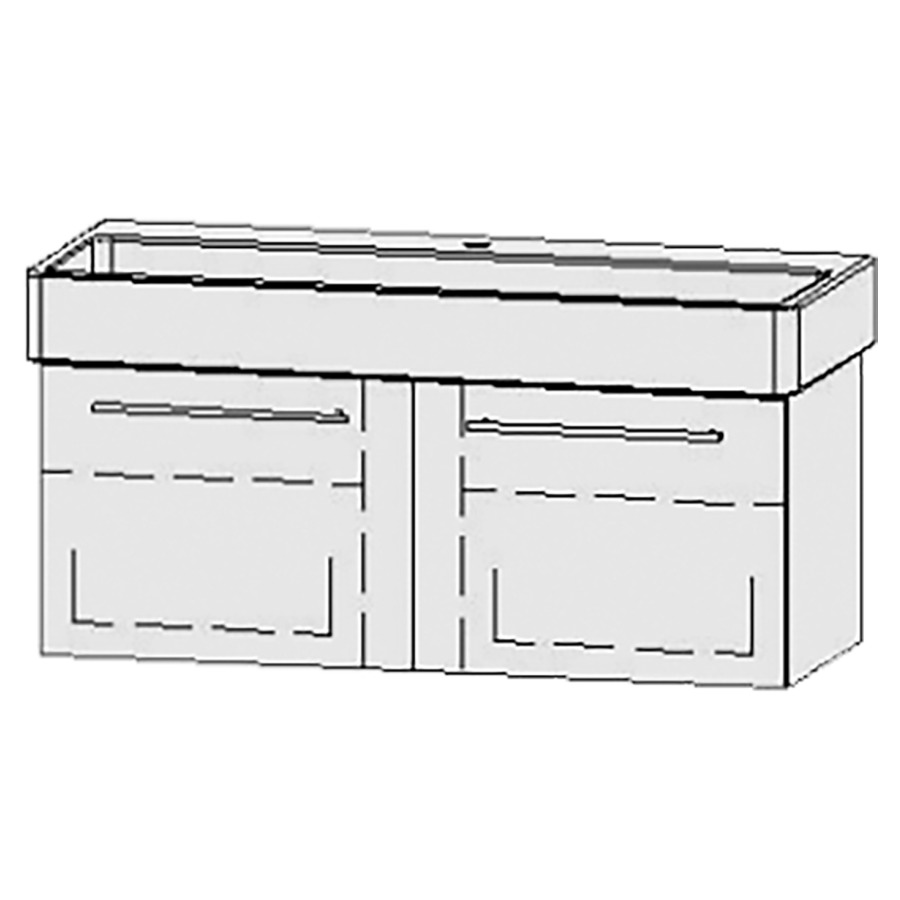 Élément inférieur  Vanity Vero/Vero Air Easy
115 x 45 x 45 cm
2&nbsp;éléments de tiroir, 1&nbsp;tiroir chacune
1&nbsp;tablette chacune
avec Blumotion
1 lavabo
niche pour le siphon