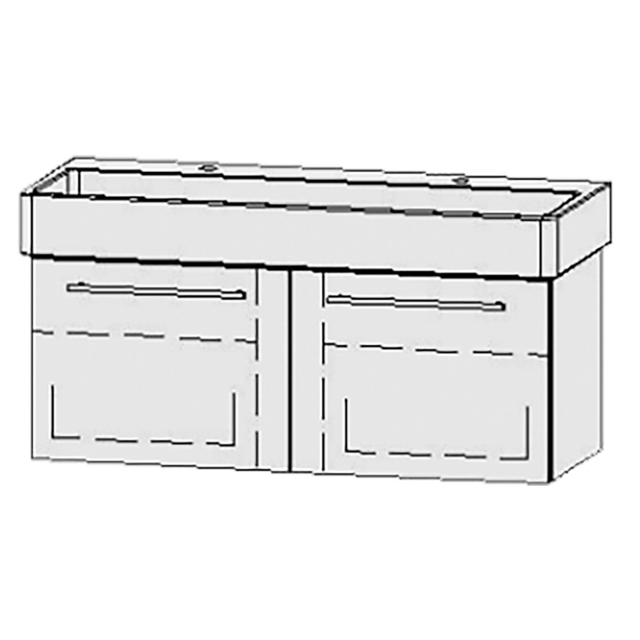 Élément inférieur  Vanity Vero/Vero Air Easy
115 x 45 x 45 cm
2&nbsp;éléments de tiroir, 1&nbsp;tiroir chacune
1&nbsp;tablette chacune
avec Blumotion
1 lavabo
niche pour le siphon