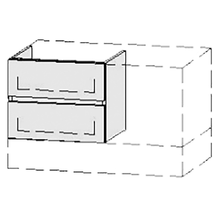 Élément inférieur  Vanity Bocco Line
50-90 x 45-55 x 40-55 cm
élément de tiroir, 2&nbsp;tiroirs
avec Blumotion
pour 1&nbsp;lavabo
1 cache-siphon