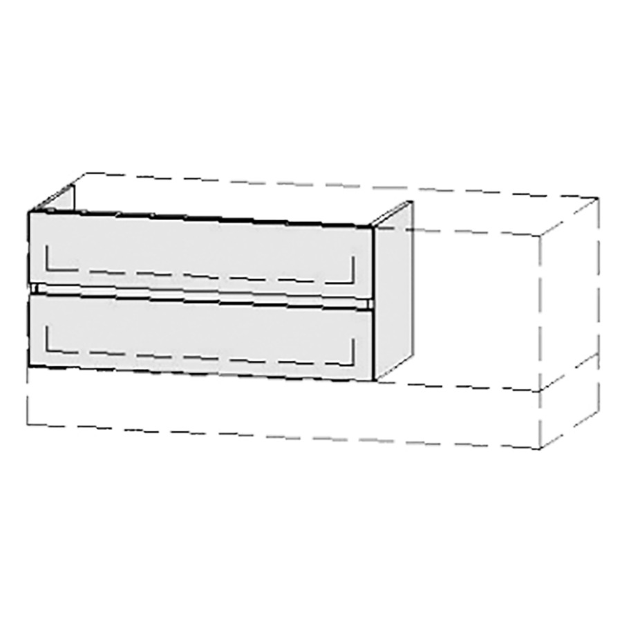 Élément inférieur  Vanity Bocco Line
91-130 x 45-55 x 40-55 cm
élément de tiroir, 2&nbsp;tiroirs
avec Blumotion
pour 1&nbsp;lavabo
1 cache-siphon