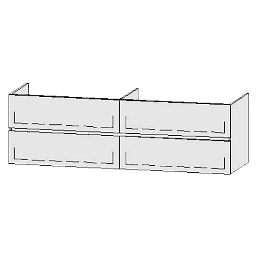 Élément inférieur  Vanity Bocco Style
180 x 55 x 55 cm
2&nbsp;éléments de tiroir, 2&nbsp;tiroirs chacune
avec Blumotion
pour 2&nbsp;lavabos
2 caches-siphon