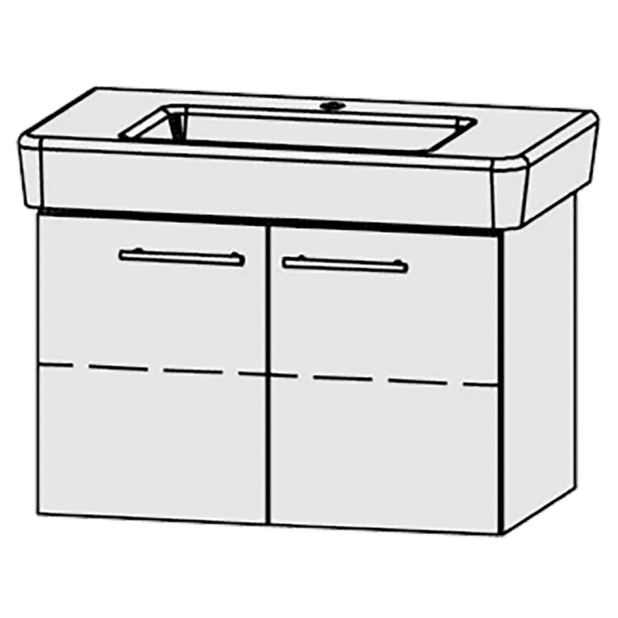 Élément inférieur  Vanity Pro S
80 x 50 x 45 cm
armoire de tablette, 2&nbsp;portes
1&nbsp;tablette
avec Blumotion
pour 1&nbsp;lavabo