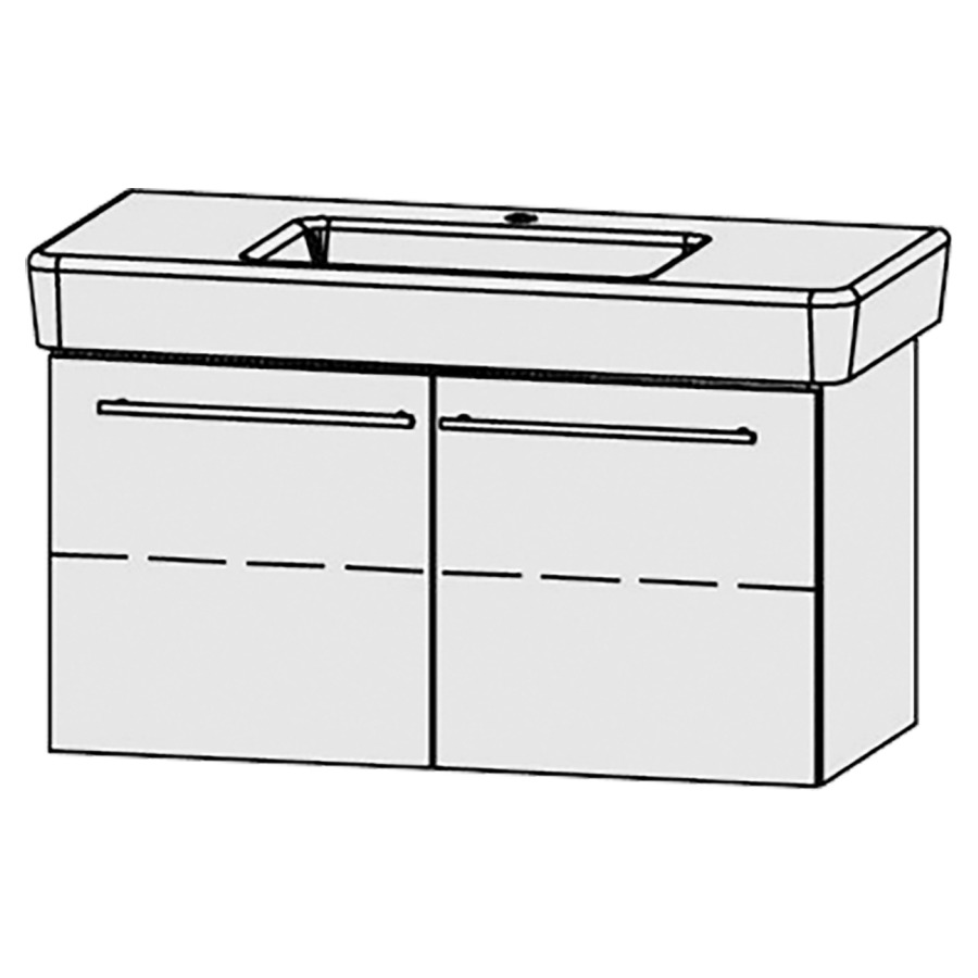 Élément inférieur  Vanity Pro S
100 x 50 x 44.7 cm
armoire de tablette, 2&nbsp;portes
1&nbsp;tablette
avec Blumotion
pour 1&nbsp;lavabo