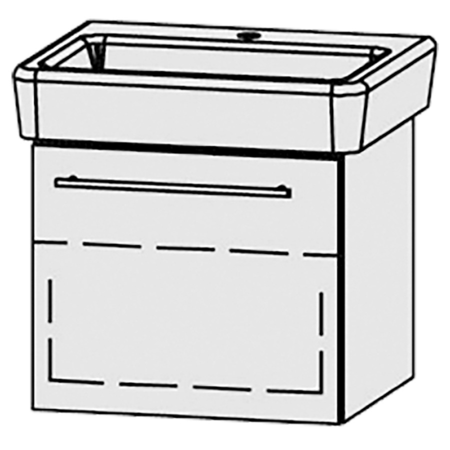 Élément inférieur  Vanity Pro S Easy
55 x 45 x 45 cm
élément de tiroir, 1&nbsp;tiroir
1&nbsp;tablette
avec Blumotion
pour 1&nbsp;lavabo
sans cache-siphon