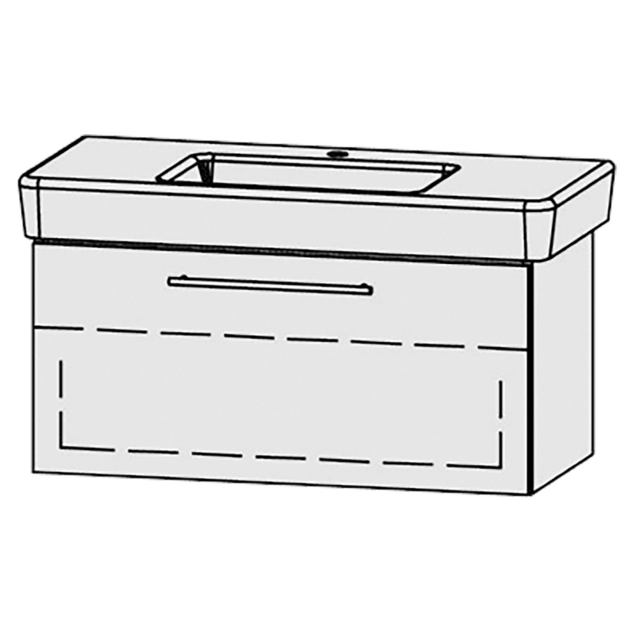 Élément inférieur  Vanity Pro S Easy
100 x 45 x 44.7 cm
élément de tiroir, 1&nbsp;tiroir
1&nbsp;tablette
avec Blumotion
pour 1&nbsp;lavabo
sans cache-siphon
