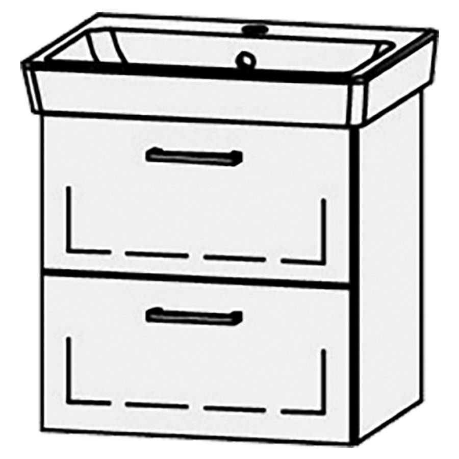 Élément inférieur  Procasa Uno
48.8 x 50 x 41 cm
élément de tiroir, 2&nbsp;tiroirs
extrait complet avec Blumotion
1 cache-siphon
pour lavabo 291187