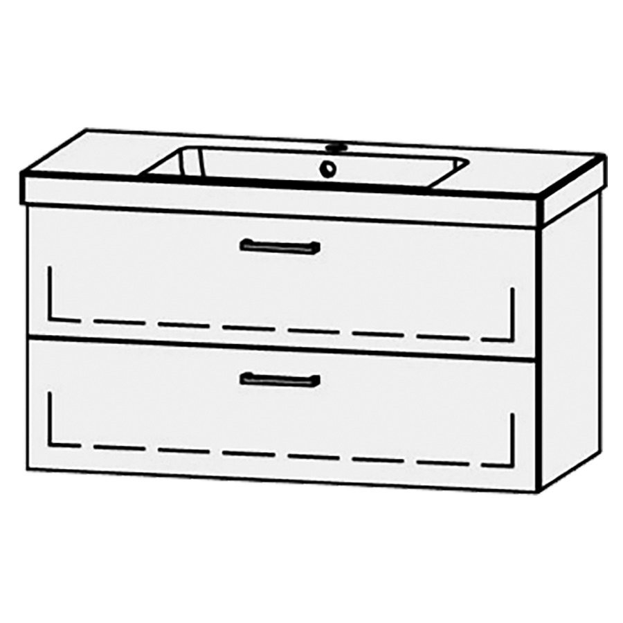 Élément inférieur  Procasa Uno
98 x 50 x 44.8 cm
élément de tiroir, 2&nbsp;tiroirs
extrait complet avec Blumotion
1 cache-siphon
pour lavabo 291191