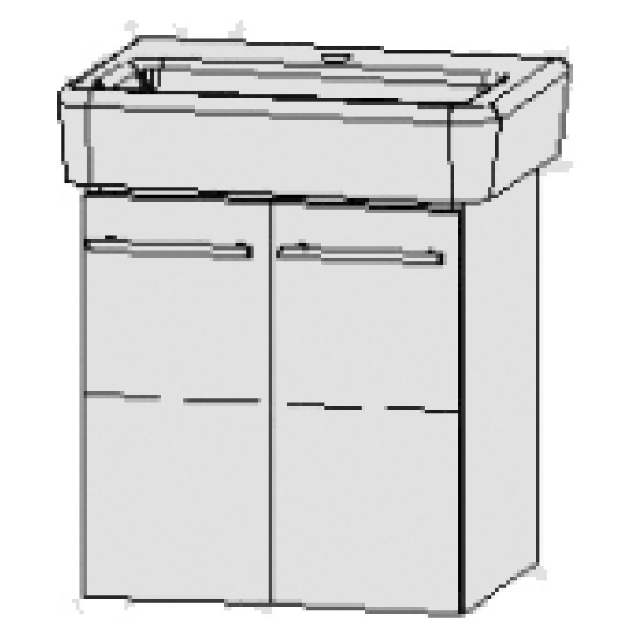 Élément inférieur  Vanity Pro S Compact Compact
51 x 50 x 36.3 cm
armoire de tablette, 2&nbsp;portes
1&nbsp;tablette
avec Blumotion
pour lavabo