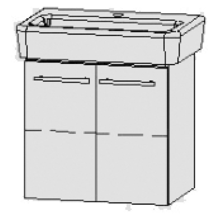 Élément inférieur  Vanity Pro S Compact
55 x 50 x 36.3 cm
armoire de tablette, 2&nbsp;portes
1&nbsp;tablette
avec Blumotion
pour lavabo