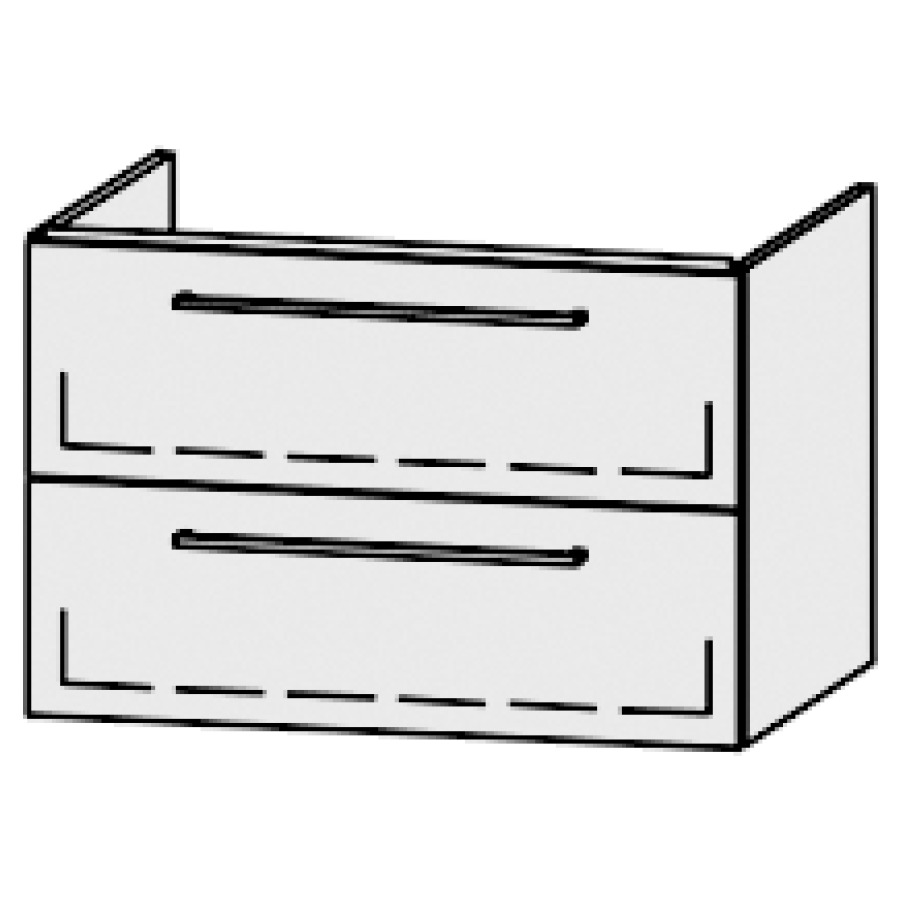 Élément inférieur  Procasa Cinque
79.5 x 52 x 55 cm
élément de tiroir, 2&nbsp;tiroirs
extrait complet avec Blumotion
1 cache-siphon
pour lavabo 275507