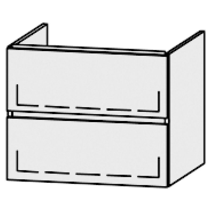 Élément inférieur  Procasa Cinque Line
64.5 x 52 x 55 cm
élément de tiroir, 2&nbsp;tiroirs
extrait complet avec Blumotion
1 cache-siphon, incl. consoles
pour lavabo 275506