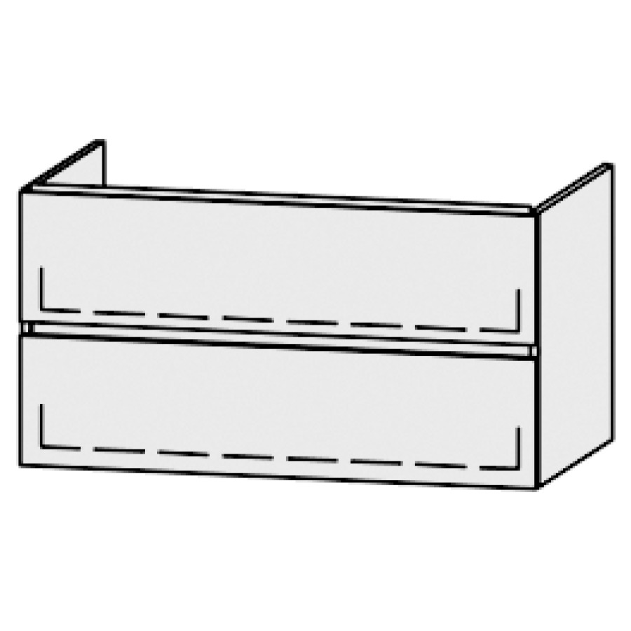 Élément inférieur  Procasa Cinque Line
99.5 x 52 x 55 cm
élément de tiroir, 2&nbsp;tiroirs
extrait complet avec Blumotion
1 cache-siphon, incl. consoles
pour lavabo 275508