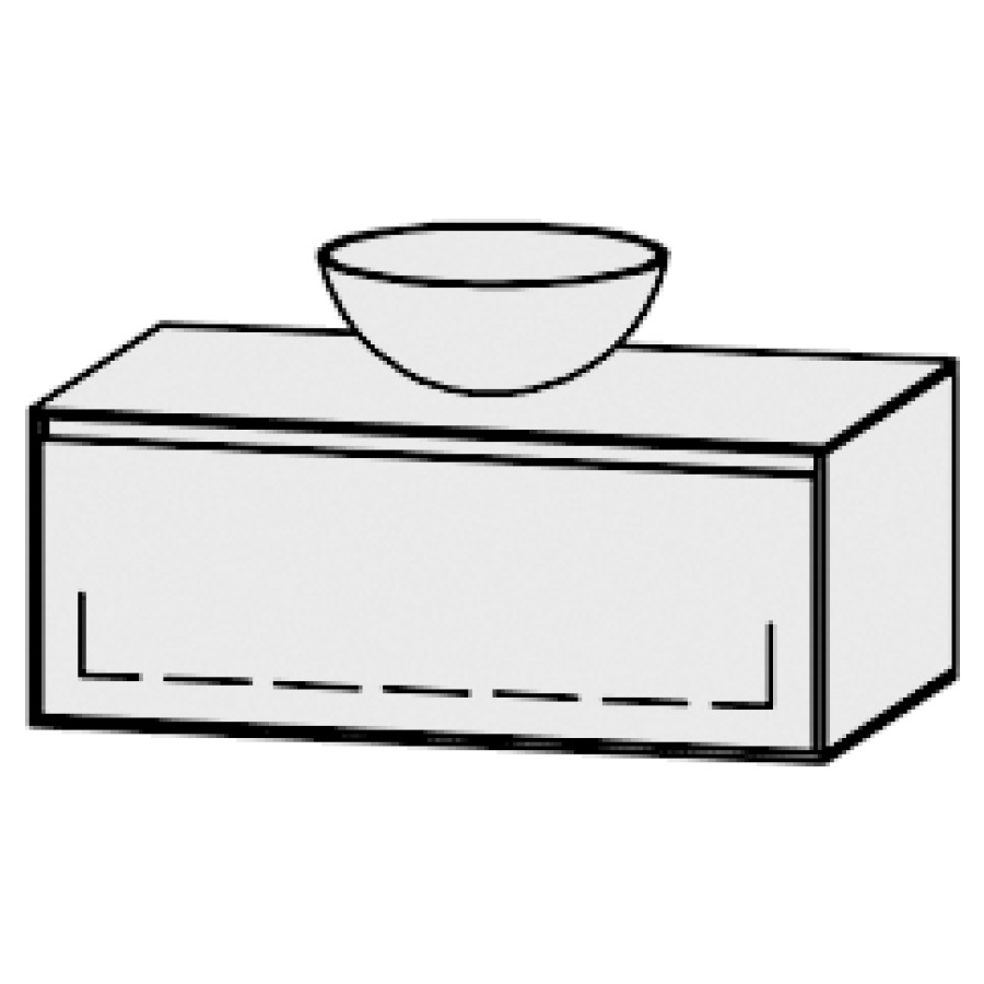 Meuble
Vanity-Pathos Style
90 x 35 x 55,5 cm
incl. table de lavabo 0,8 cm.
encastr. du lavabo par dessus
axe de lavabo 45 / 45 cm.
incl. consoles
élément avec 1 tiroir
extrait complet et blumotion
sans cache-siphon