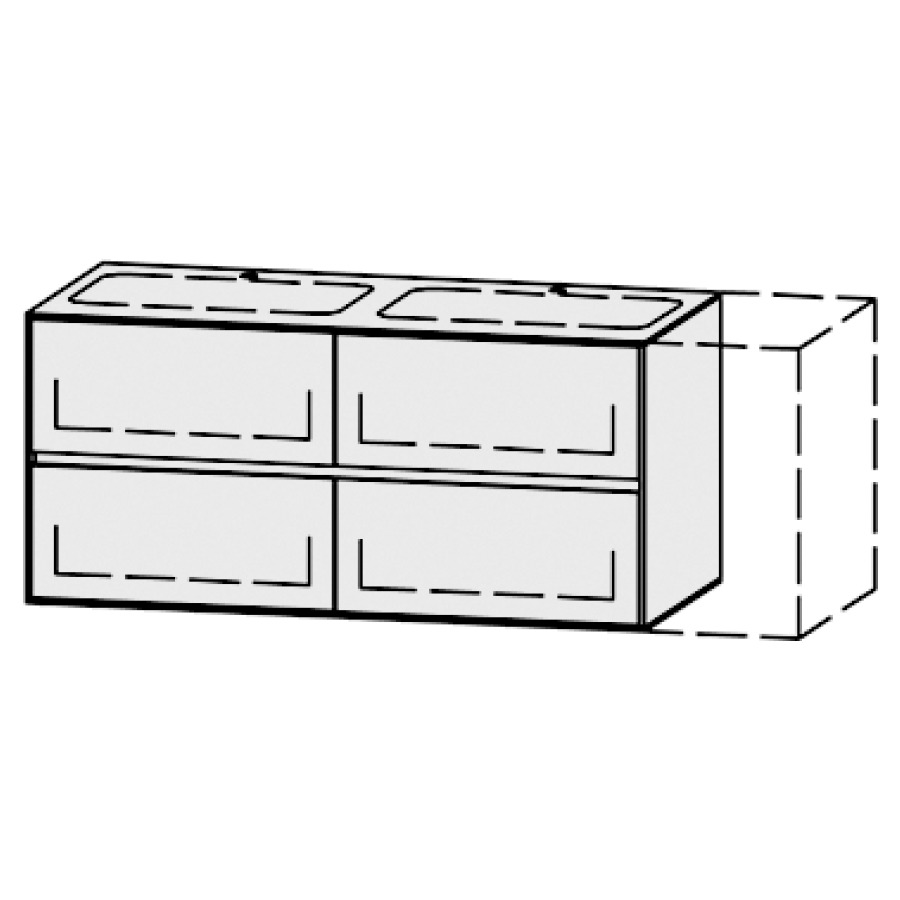 Meuble
Vanity-Pathos Line
120-150 x 58 x 55,5 cm
incl. table de lavabo 0,8 cm.
encastr. du lavabo par dessous
axe de lavabo selon plan
incl. consoles
2 éléments avec 2 tiroirs
extrait complet et blumotion
2 caches-siphon