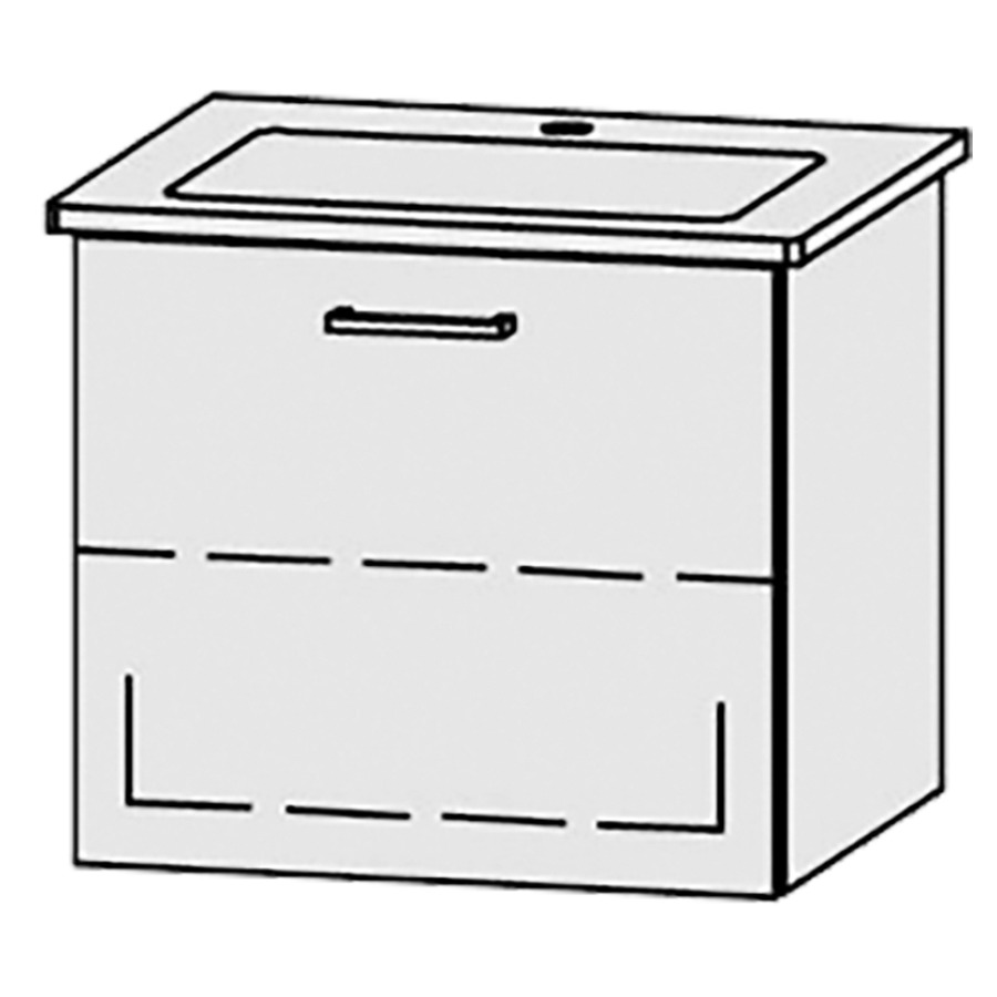 Élément inférieur
Vanity-Venticello Easy 60
56 x 50 x 48,8 cm
élément avec 1 tiroir
extrait complet avec Blumotion
sans cache-siphon
1 rayon réglable