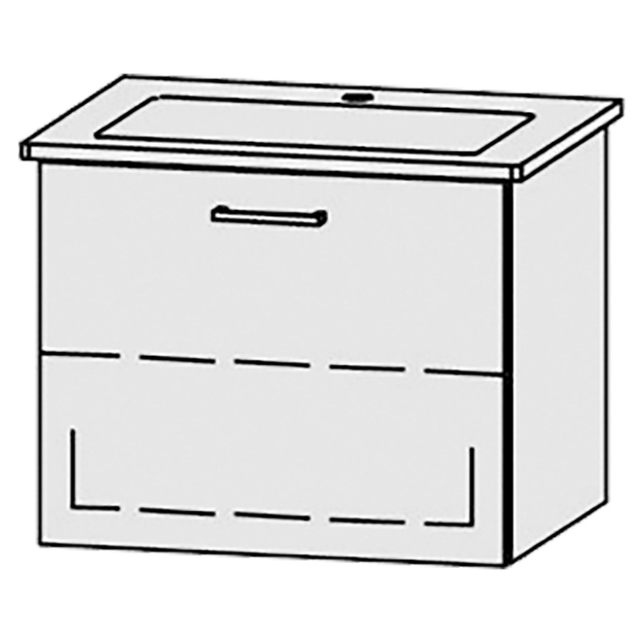 Élément inférieur
Vanity-Venticello Easy 65
61 x 50 x 48,8 cm
élément avec 1 tiroir
extrait complet avec Blumotion
sans cache-siphon
1 rayon réglable