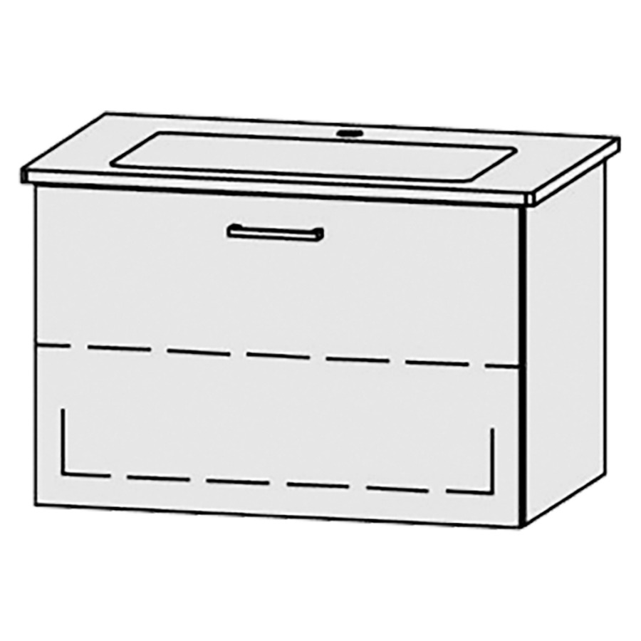 Élément inférieur
Vanity-Venticello Easy 80
76 x 50 x 48,8 cm
élément avec 1 tiroir
extrait complet avec Blumotion
sans cache-siphon
1 rayon réglable
