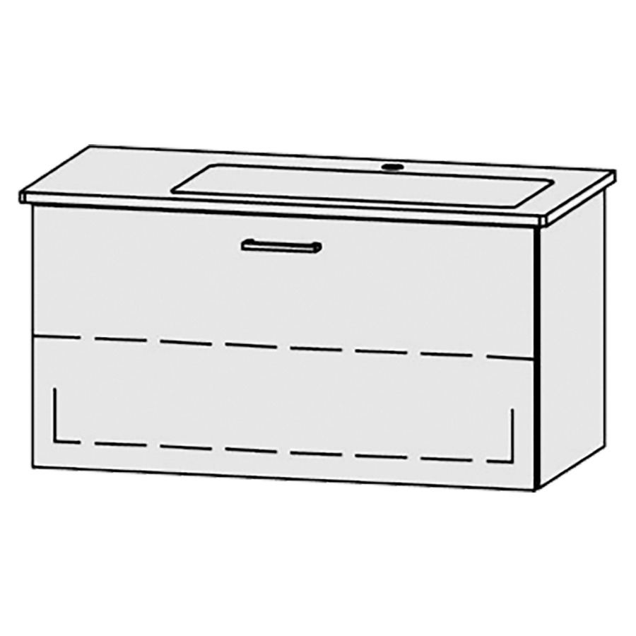 Élément inférieur  Vanity Venticello Easy
96 x 50 x 48.8 cm
élément de tiroir, 1&nbsp;tiroir
1&nbsp;tablette
avec Blumotion
sans cache-siphon
pour lavabo à droite