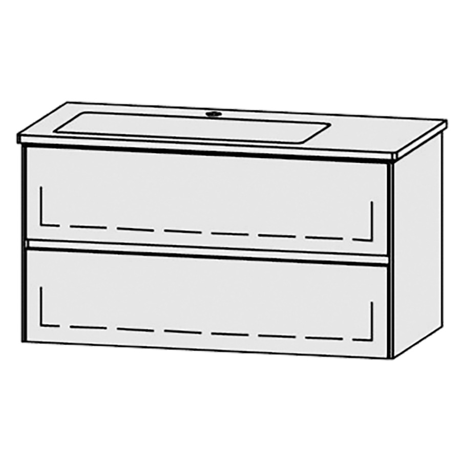 Élément inférieur
Vanity-Venticello Viiva
Line 100
97,6 x 52 x 48,8 cm
élément avec 2 tiroirs
extrait complet avec Blumotion
1 cache-siphon
lavabo à gauche