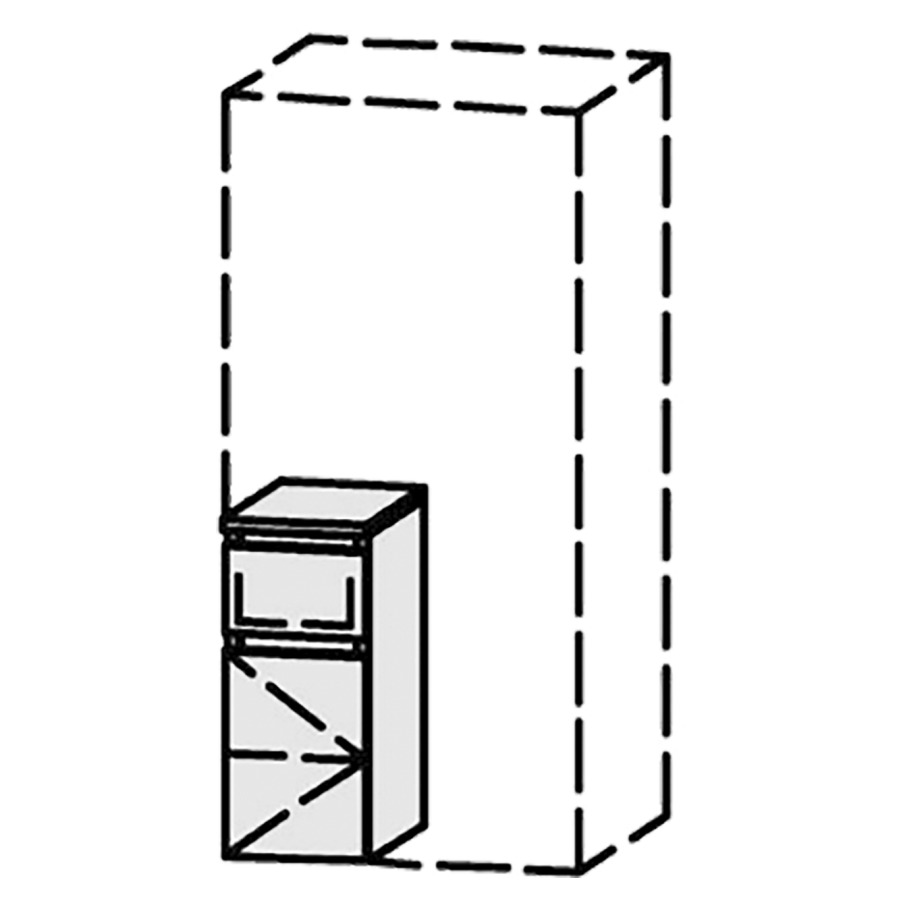 Armoire mi-haute Vanity Keramik Style 
20-50 x 45-135 x 32-45 cm
1&nbsp;tiroir, 1&nbsp;porte, charnière à gauche
Nombre de tablettes selon liste
avec Blumotion
avec plat. de finition 1.6 cm