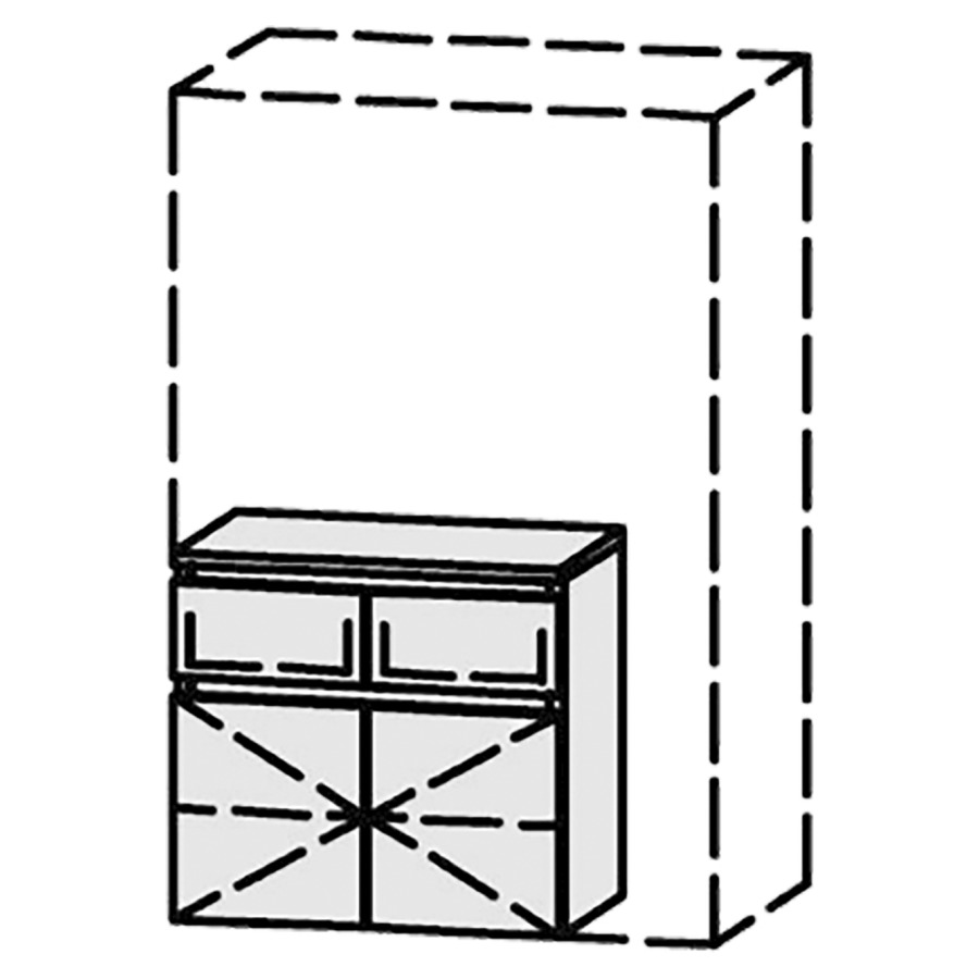 Armoire mi-haute Vanity Keramik Style 
50-70 x 45-135 x 32-45 cm
2&nbsp;tiroirs, 2&nbsp;portes, 
Nombre de tablettes selon liste
avec Blumotion
avec plat. de finition 1.6 cm