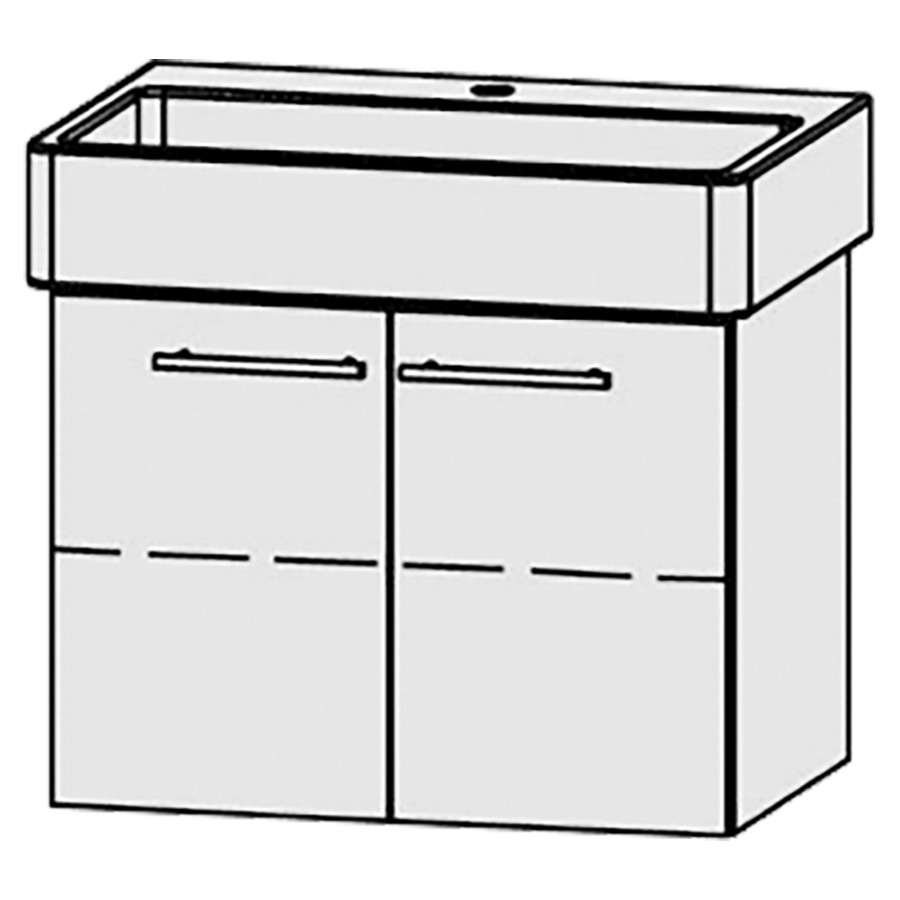 Élément inférieur  Vanity Vero
66 x 50 x 45 cm
armoire de tablette, 2&nbsp;portes
1&nbsp;tablette
avec Blumotion
pour lavabo