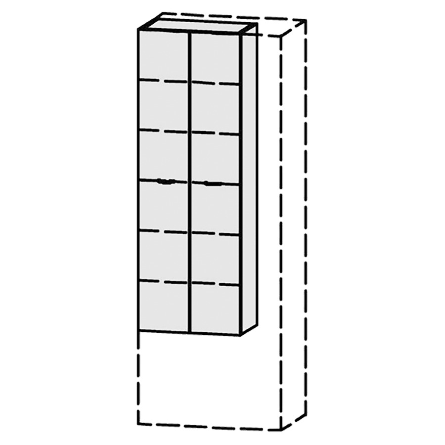 Armoire haute Vanity Keramik 
50-70 x 135-182.8 x 20-45 cm
2&nbsp;portes, Nombre de tablettes selon liste
avec Blumotion