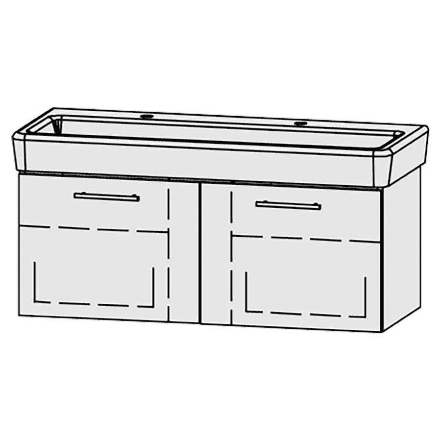 Élément inférieur  Vanity Pro S Easy
115.5 x 45 x 45 cm
2&nbsp;éléments de tiroir, 1&nbsp;tiroir chacune
1&nbsp;tablette chacune
avec Blumotion
pour 1 lavabo, 2 trous pour robinetterie
niche pour le siphon