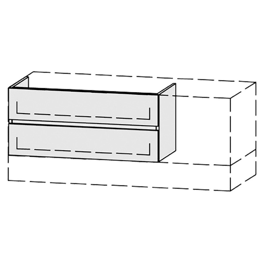 Élément inférieur  Vanity Bocco Line
91-130 x 45-55 x 40-55 cm
élément de tiroir, 2&nbsp;tiroirs
avec Blumotion
sans cache-siphon